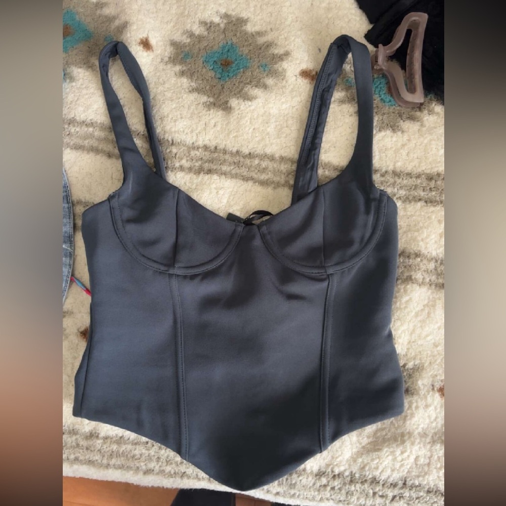 White fox corset style top